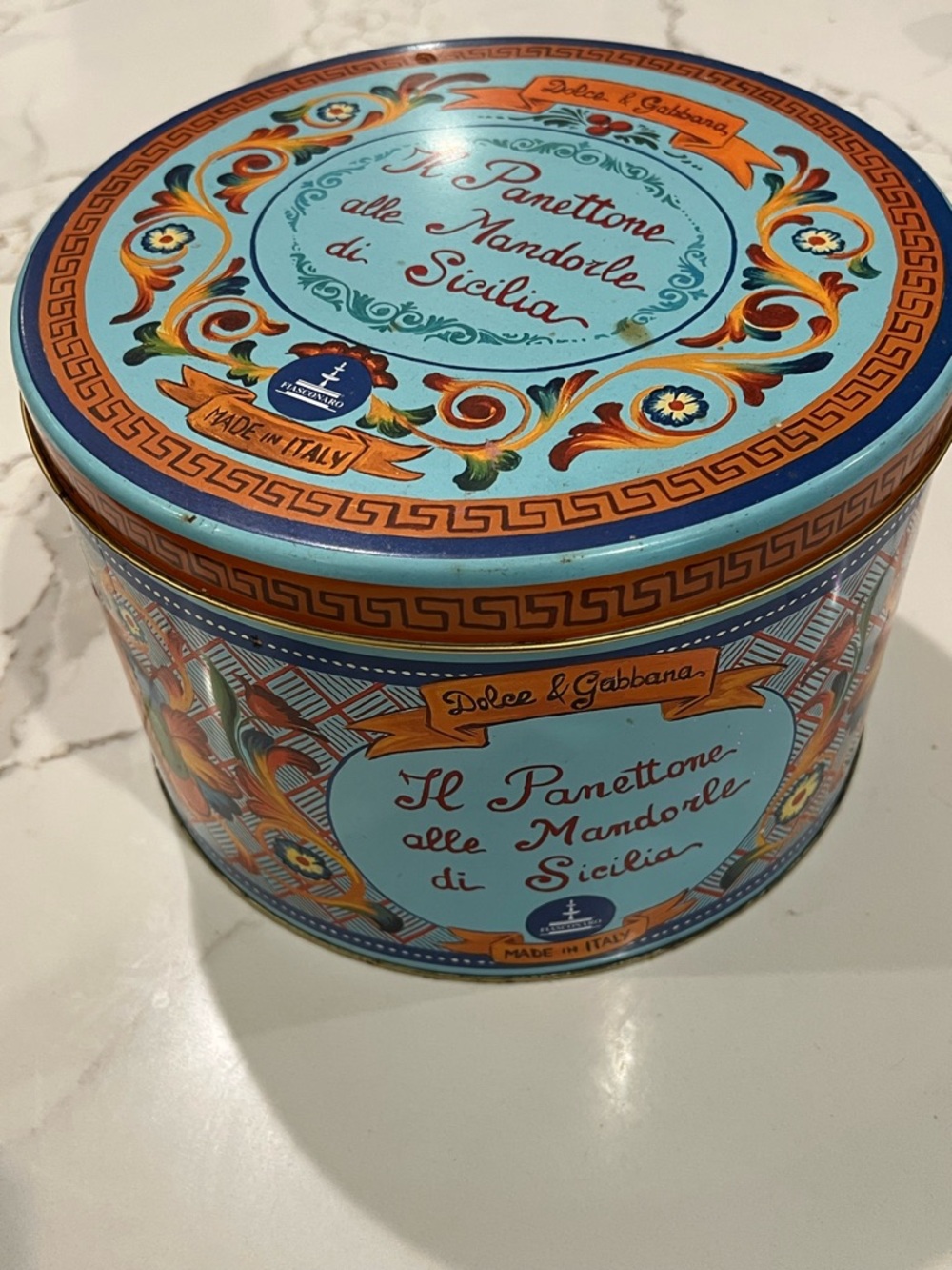Dolce & Gabbana x Fiasconaro Panettone Tin – Sicily Almond Design (Empty)